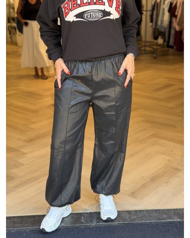 Broek Leatherlook Zwart