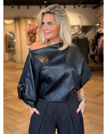 Top Leatherlook Zwart