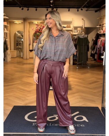 Broek Leatherlook Bordeaux
