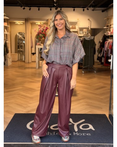Broek Leatherlook Bordeaux