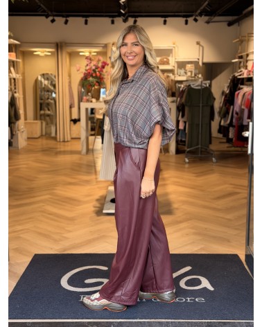 Broek Leatherlook Bordeaux