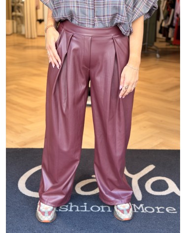 Broek Leatherlook Bordeaux